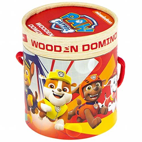 PAW Patrol Speelgoedland houten domino spel met 28 dominostenen 11 x 13 cm