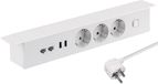 MaxTrack stekkerdoos met 3 contacten, 2x USB en 2x RJ45 - wit - 1,8 meter