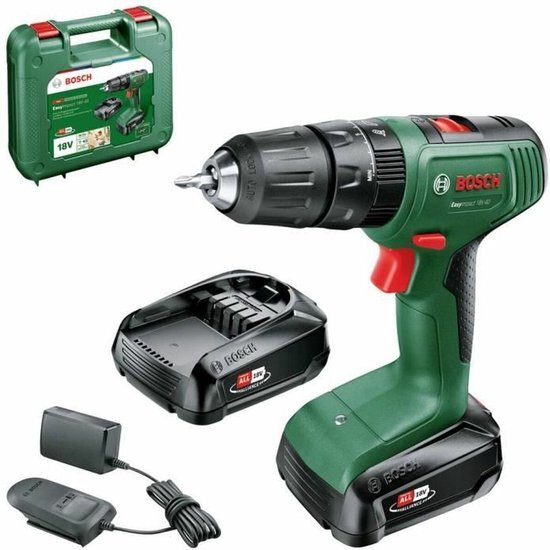 Bosch EasyImpact 18V-40 accuklopboorschroevendraaier - 2x 18 V Li-Ion accu (2,0 Ah) en een lader