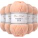 Utopia Crafts Velvet Lux Chenille superzacht grof garen voor breien en haken, 5 x 100 g (abrikozenbloesem)