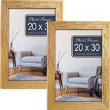 Zep Fotolijst - 2x stuks - goud - 23 x 33 x 2 cm - hout - geschikt voor een foto van 20 x 30 cm - staand/hangend