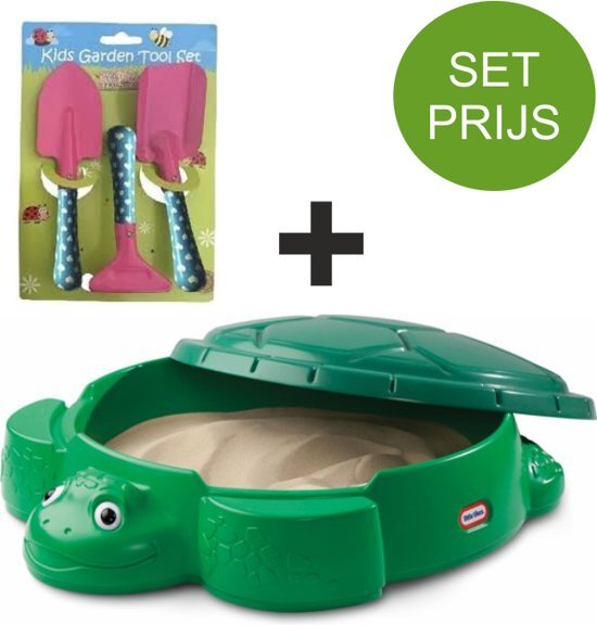 little tikes Zandbak Schildpad en tuinset met 3 tuin accessoires (roze