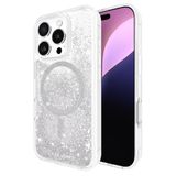 Case-Mate iPhone 16 Pro Hoesje [Compatibel met MagSafe] - Sparkly Liquid Glitter Telefoonhoes met 3,7 m valbescherming - Premium Magnetische Cover voor iPhone 16 Pro - Zilveren Waterval