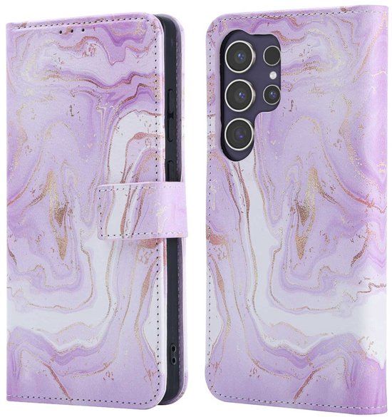 imoshion Design Bookcase voor de Samsung Galaxy S25 Ultra - Purple Marble