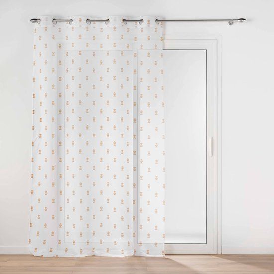 DOUCEUR D'INTERIEUR Kinderzimmer Vorhang GEOKID - 140 x 240 cm - Weiß - Geometrisches Muster - Polyester