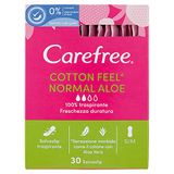 Carefree Aloe Breathable Panty Liners with Natural Aloe Vera Freshness 30 Count