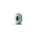PANDORA Abstracte Zilveren Spacer met ICY Blue Crystal