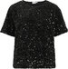 VILA - VIFAITH O-NECK S/S SEQUIN TOP/2 - Black Beauty - S - Women