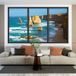 Autocollants Trompe L'Oeil Fenêtre - Vue Mer - 90 x 150 cm