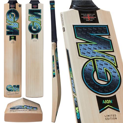 Gunn & Moore Gunn & Moore GM Cricket Bat | Aion 404 | Gebleekte Grade 3 Engelse wilg | DXM, ToeTek en NOW! | Maat 4 Geschikt voor spelers 144-150cm/4' 8" - 4' 11"