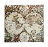 Homemania Wereldkaart voor woonkamer, slaapkamer, meerkleurig, 60 x 3 x 60 cm, HM20KNV60 x 60 – 161, polyester, hout