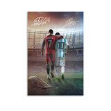 fhzang Messi Ronaldo poster 1, canvasposter, niet ingelijst: 30 x 45 cm