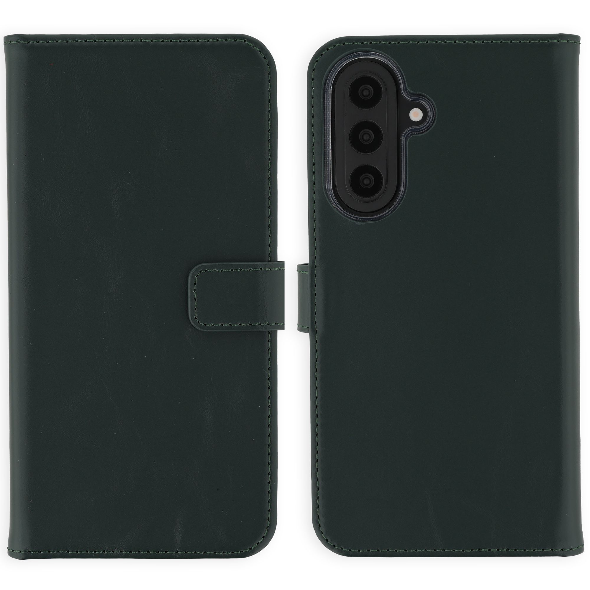 Selencia Echt Leren Bookcase Samsung Galaxy A57 (5G) - Groen