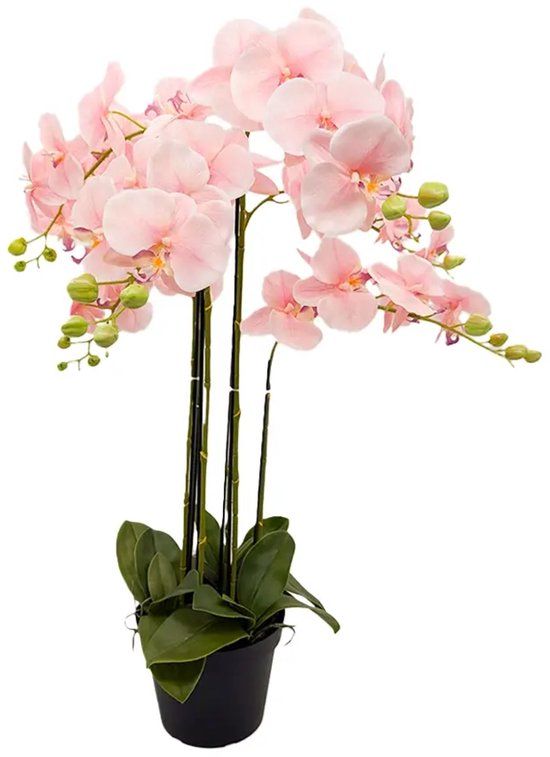 Buitengewoon Boet Orchidee Kunstplant 6-tak 88 cm - Roze