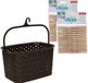 Plastic Forte Panier à linge avec crochet de suspension - marron - et 48x pinces à linge en bois 7 cm