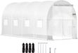 VEVOR Overspannen Dakkas, 4,6 x 2,1 x 2,1 m Foliekas, Gegalvaniseerd Stalen Frame en PE Dekzeil Kastunnel, Wit