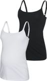 MAMA.LICIOUS Zwangerschapstop - Kerrie - 2-Pack - Maat XL - Black/Snow White