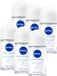 NIVEA Pure Invisible Anti-transpirant Deo Roller - 72u Actieve Bescherming - 0% Alcohol - Voordeelverpakking - 6 x 50 ml