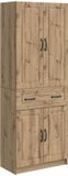 vidaXL - Bank loungeset - Bewerkt hout - Artisanaal eikenkleurig