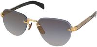 David Beckham Zonnebril DB 7144/S Goudkleurig Blauw Metaal Vierkant