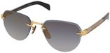 David Beckham Zonnebril DB 7144/S Goudkleurig Blauw Metaal Vierkant
