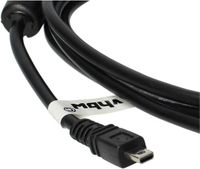 VHBW USB-kabel compatibel met Olympus FE-180, FE-230, FE-240, FE-310, FE-220, FE-250, FE-280, FE-290, FE-300 camera's en camcorders - datakabel, 1.50 m, zwart