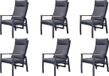 AVH-Collectie Kota dining tuinstoel verstelbaar antraciet aluminium set van 6