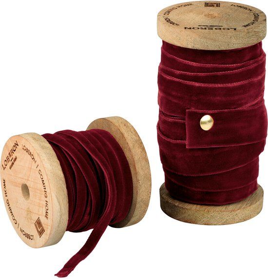 LOBERON Fluwelen lint set van 2 Liandis rood