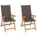 VidaXL Chaise de jardin Assise capitonnée Teck Taupe