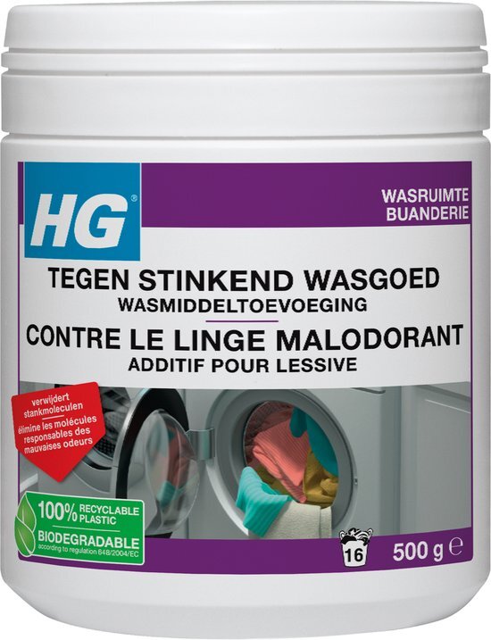 HG tegen stinkend wasgoed wasmiddeltoevoeging 500gr