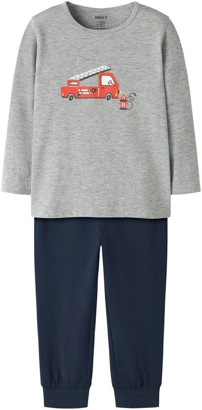 Name it Pyjama Lange mouwen Vrouwen Grey Melange Effen Katoen/Elastaan 86/92