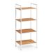 Zeller Armoire de salle de bain - 4 étagères - blanc - bambou - 33 x 95 cm