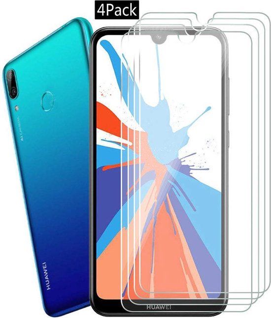 4x Screenprotector Tempered Glass for Huawei Y7 2019 - 9H 2.5D (0.3mm)