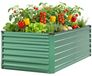 Plantenbak - 240x90x60 cm - Gemaakt van zink-aluminium-magnesiumstaal - Met verstevigingsstangen en tuinhandschoenen