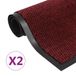 Merkloos / Sans marque vidaXL Droogloopmatten 2 st rechthoekig getuft 40x60 cm rood