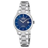Festina F20068/5 Dames Polshorloge Blauw Saffierglas Staal Zilverkleurig 10 ATM
