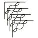 AMIG Plankdrager/steun/beugel Decoratief - 4x - metaal - zwart - H200 x B150 mm - Tot 180 kg - boekenplank steunen