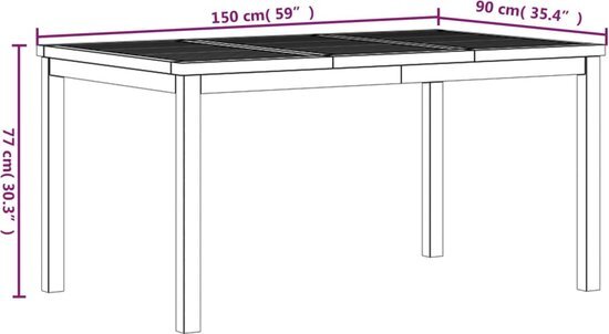 vidaXL 3-delige Tuinset massief teakhout