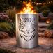TiKo-Metalldesign GmbH Vuurtong Tiger-design, staal, vuurkorf voor tuin en terras, robuuste buitenhaard