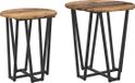 vidaXL Bijzettafelset - 2 stuks - Oud Hout en Zwart - 50 x 50 x 50,5 cm