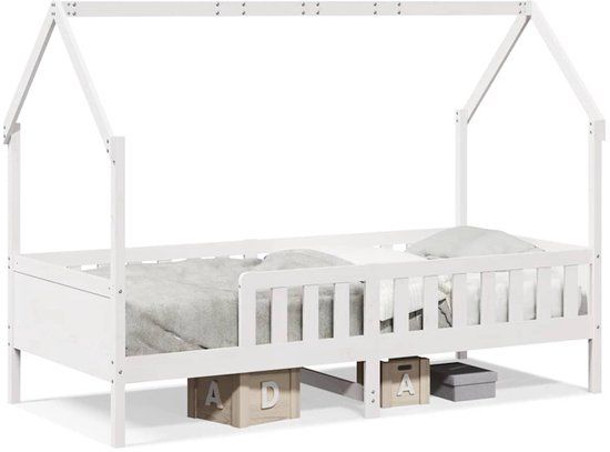 vidaXL Bedhuis - wit - massief - grenenhout - 90x200 cm
