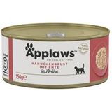 Applaws Kippenborst met eend in bouillon natvoer kat volwassen 48x156 g