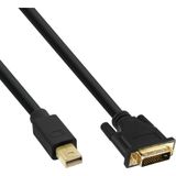 InLine 17225 video kabel adapter 5 m Mini DisplayPort DVI-D Zwart