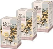 Merkloos Kerstverlichting - 3x - op batterij - warm - wit - 48 lampjes - 4 meter