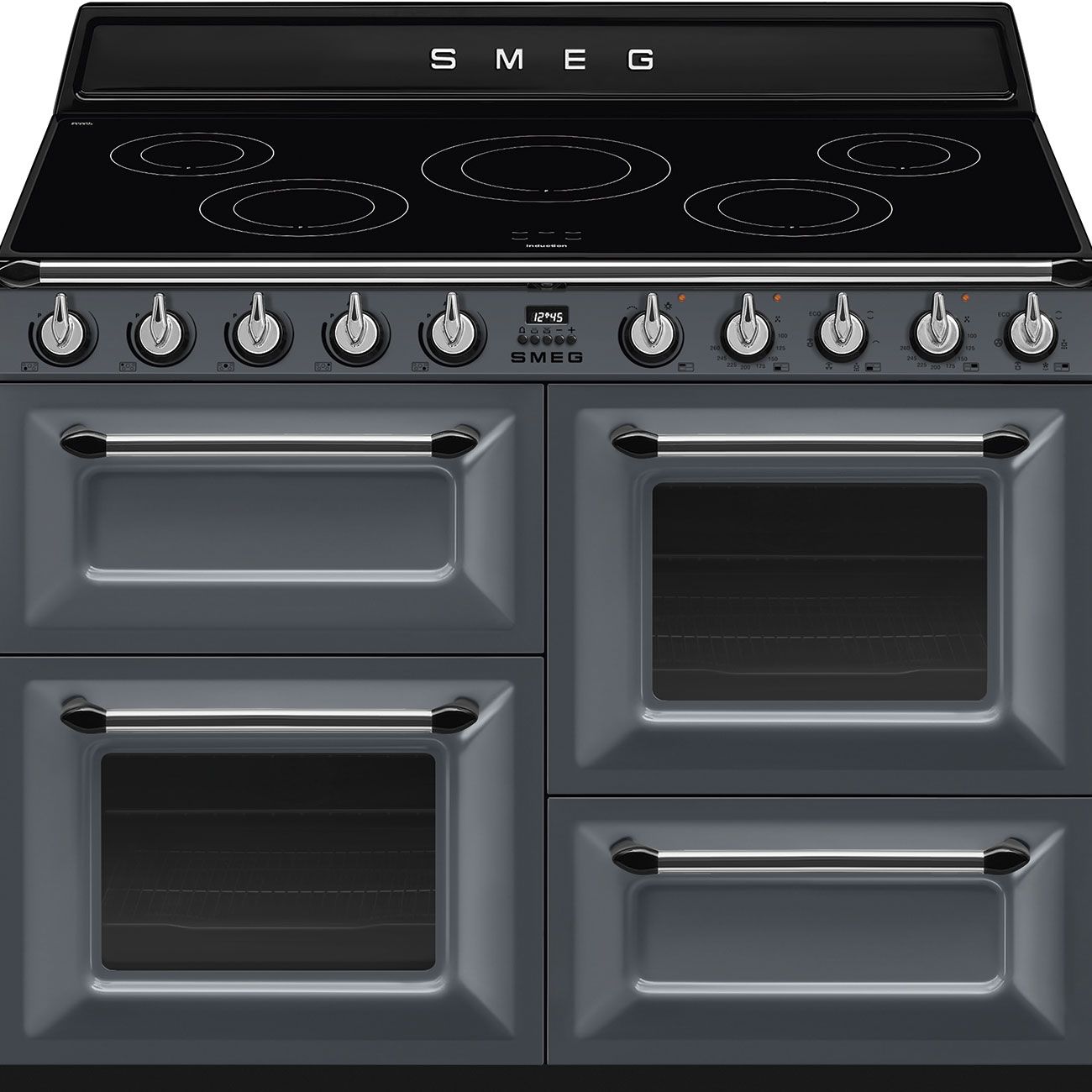 Smeg TR4110IGR2 - Vrijstaand fornuis - Inductie - 5 zones - Grijs - A