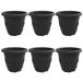 vidaXL Pot de fleurs rond 6 pcs Noir Ø 39 x 32 cm Plastique