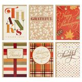 Hallmark Bulk Thanksgiving Cards Assortiment (72 kaarten met enveloppen) strepen, bladeren, geruit