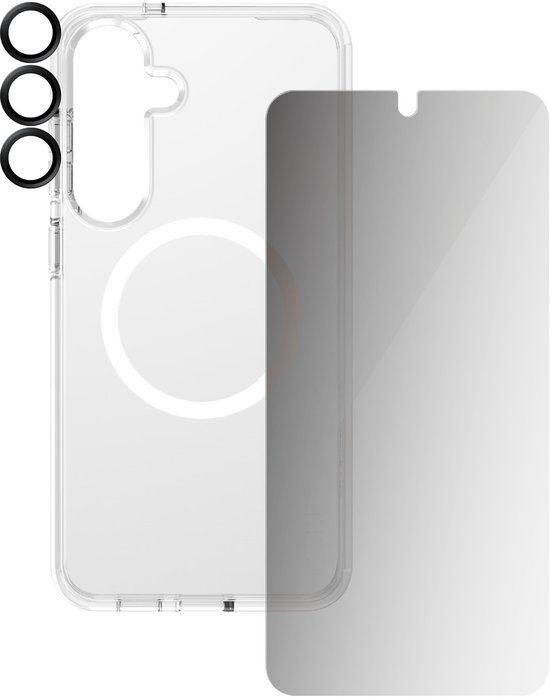 PanzerGlass CARE by PanzerGlass - 3-in-1-beschermingspakket - achterzijde behuizing voor mobiele telefoon - vlaggenschip - 100% hergebruikt polycarbonaat, 100% hergebruikt thermoplastisch polyurethaan (TPU) - transparant - met scherm- en lensbeschermer - voor Samsung