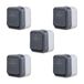 REV AquaStorm Voordelige set hoofdschakelaars voor vochtige ruimtes, IP55, tweepolig, opbouw, 230 V, 10 A, antraciet, 5 stuks