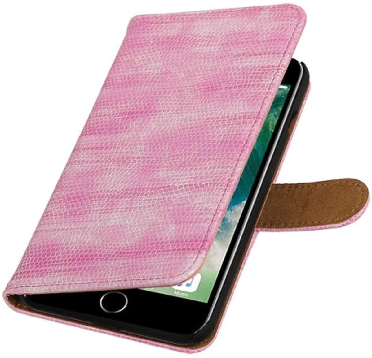 Best Cases Roze Mini Slang booktype wallet cover hoesje voor Apple iPhone 7 Plus / 8 Plus